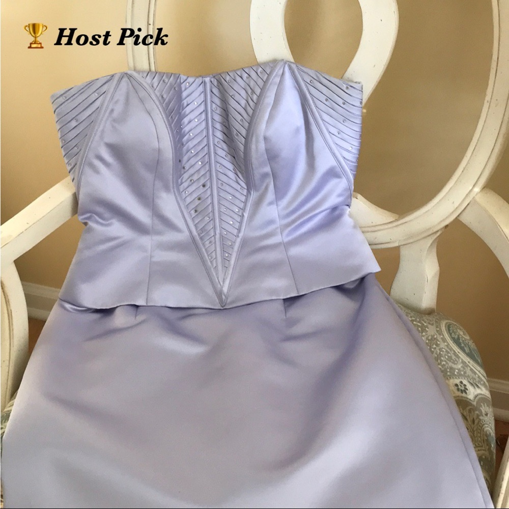 Donna Gray Strapless Lilac Gown
